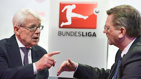 DFL-Präsident Reinhard Rauball und der designierte DFB-Präsident Reinhard Grindel.