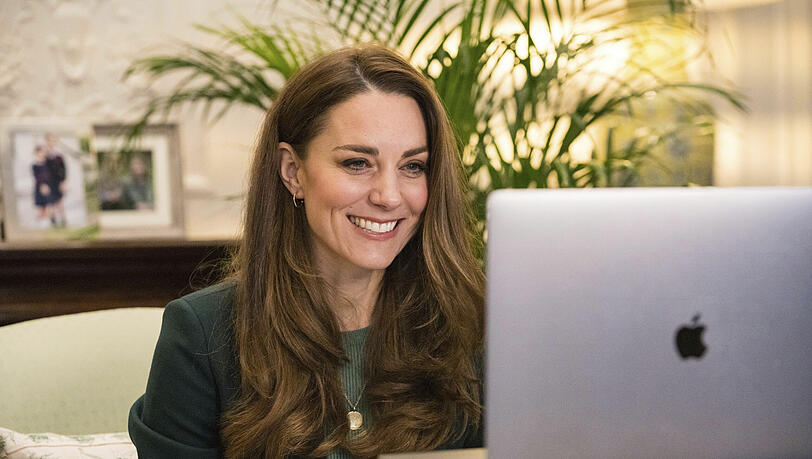 Herzogin Kate bei einem Videocall im Corona-Lockdown Anfang 2021 Herzogin Kate bei einem Videocall im Corona-Lockdown Anfang 2021
