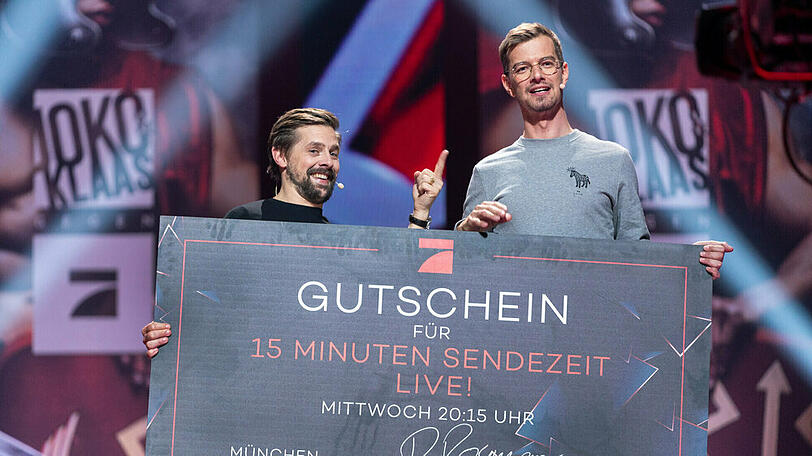 Joko Winterscheidt und Klaas Heufer-Umlauf dürfen ihren Gewinn von 15 Minuten Live-Sendezeit einlösen