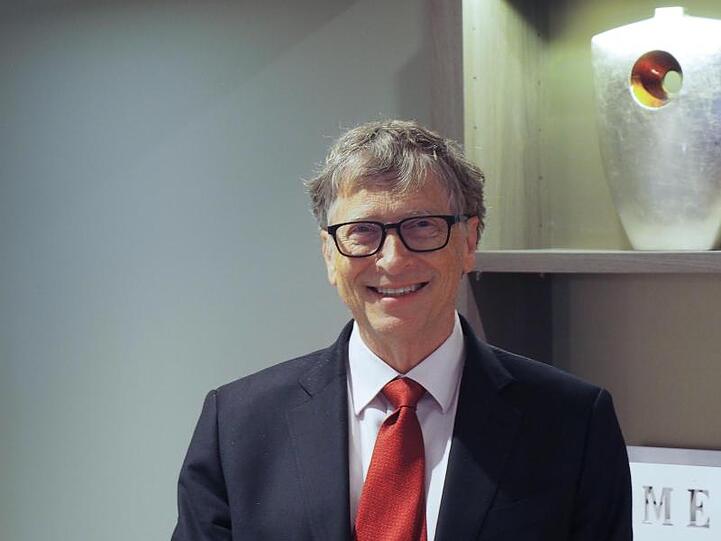Der US-Milliardär Bill Gates in einem Hotel in Lyon am Rande der Geberkonferenz des Globalen Fonds zum Kampf gegen Aids, Tuberkulose und Malaria.