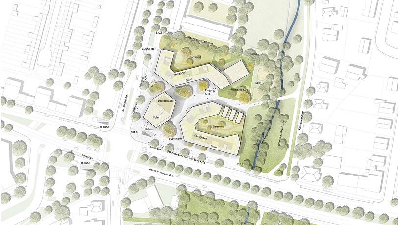 Auf diesem Areal zwischen Heinrich-Wieland-, St.-Michael- und Kampenwandstraße sollen die neuen Wohnungen entstehen. Auf diesem Areal zwischen Heinrich-Wieland-, St.-Michael- und Kampenwandstraße sollen die neuen Wohnungen entstehen.
