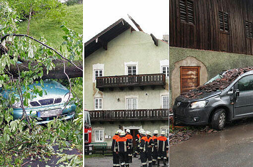 Hagel, Regen, umgeknickte Bäume, vollgelaufene Keller - Heftige Unwetter sind am Mittwochabend über Bayern gezogen. Die Bilder.