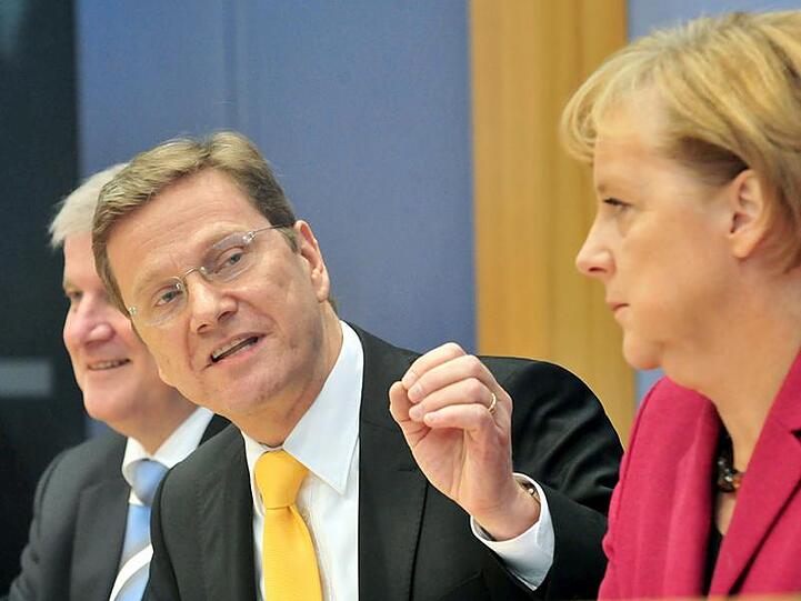 Seehofer, Westerwelle und Kanzlerin Merkel