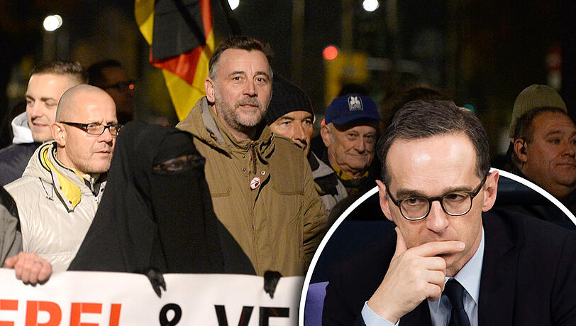 Pegida-Gründer Lutz Bachmann zog einen Vergleich zwischen Justizminister Heiko Mass (r.) und dem Nazi-Propagandaminister Joseph Goebbels. Pegida-Gründer Lutz Bachmann zog einen Vergleich zwischen Justizminister Heiko Mass (r.) und dem Nazi-Propagandaminister Joseph Goebbels.