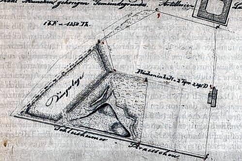 Dieser Plan aus den Stadtarchiven zeigt es eindeutig: "Düngerlager" steht da wo noch der jüdische Friedhof vermutet wurde