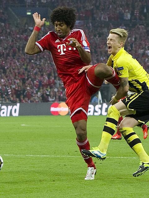 "Sowas sollte einem Innenverteidiger nicht passieren - es passiert aber", sagt der frühere Bayern-Star Dante, der jetzt bei OGC Nizza spielt, über sein Foul an Dortmunds Reus im CL-Finale 2013. Fotos: imago