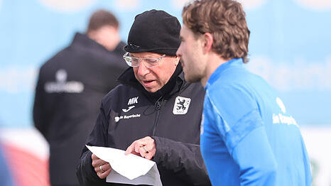 1860-Trainer Markus Kauczinski (l., hier mit David Philipp), hat die L&ouml;wen mit klaren Prinzipien und konsequenten Entscheidungen wieder auf Kurs gebracht.