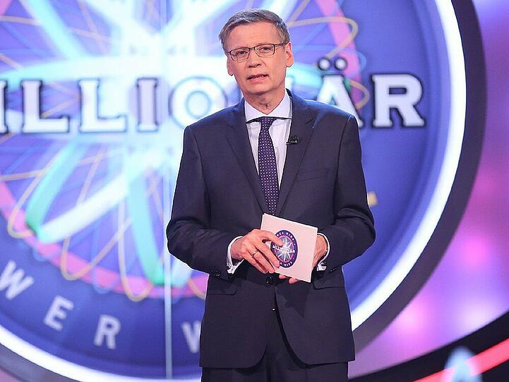 Moderator Günther Jauch bei seiner "Wer wird Millionär?"-Quizshow