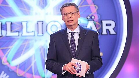 Moderator Günther Jauch bei seiner "Wer wird Millionär?"-Quizshow