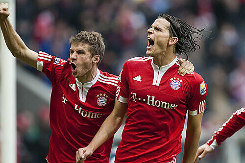 Häufig Grund zum Jubeln: Thomas Müller (l.) und Daniel van Buyten