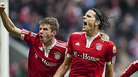 Häufig Grund zum Jubeln: Thomas Müller (l.) und Daniel van Buyten