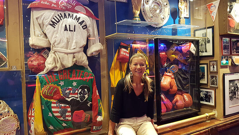 Andrea Langwieder in ihrem Sport-Café Schiller. Andrea Langwieder in ihrem Sport-Café Schiller.