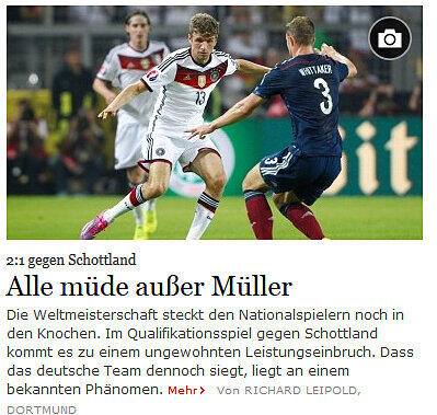 "Alle müde außer Müller", faz.net