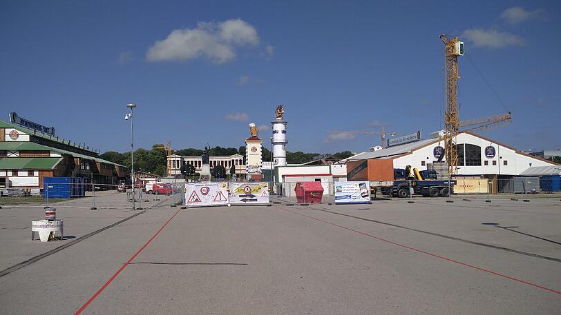 Etwas mehr als fünf Wochen noch, dann wird die Wiesn offizell eröffnet. Die AZ zeigt den aktuellen Stand der Aufbauarbeiten.