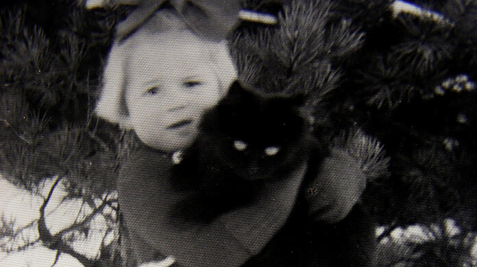 Thielemann als Kind mit Katze.