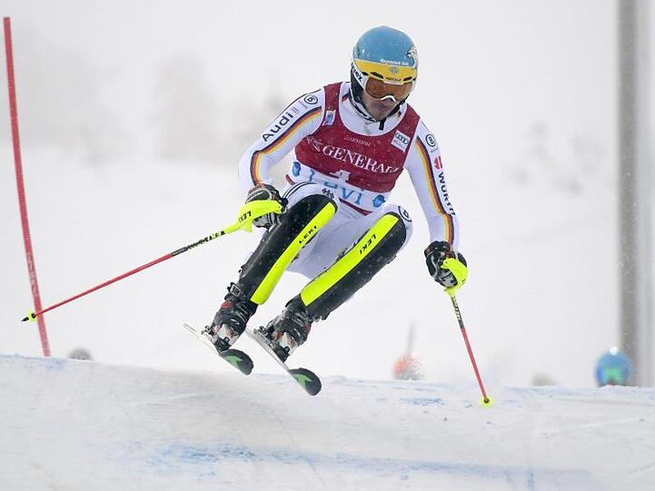 Felix Neureuther aus Deutschland in Aktion. Foto: Vesa Moilanen/Archiv