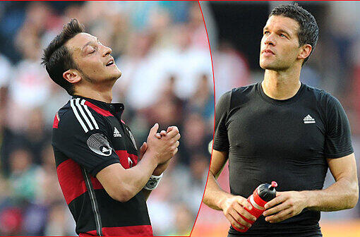 Michael Ballack (rechts) ist von der DFB-Elf nach dem Spiel gegen Portugal sehr angetan.