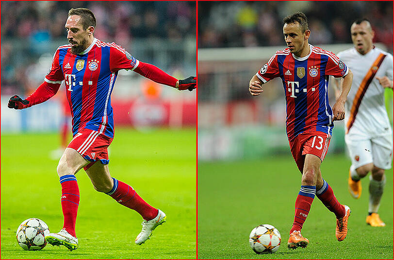 Gleich zwei Verletzte vor dem Rüchrundenstart: Rafinha (r.) und Franck Ribéry.