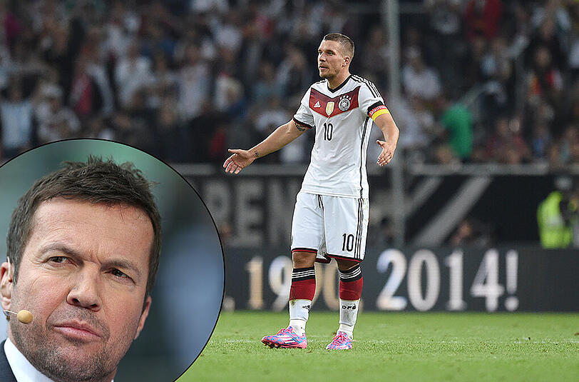Weltmeisterlicher Zoff zwischen dem ehemaligen Weltfußballer Lothar Matthäus und Lukas Podolski.