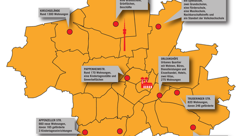 Die meisten Wohnungen entstehen im Norden der Stadt. In den zentralen Lagen ist es schon voll.