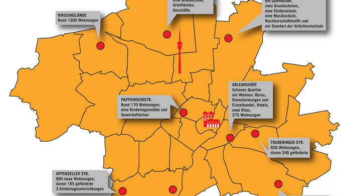 Die meisten Wohnungen entstehen im Norden der Stadt. In den zentralen Lagen ist es schon voll.