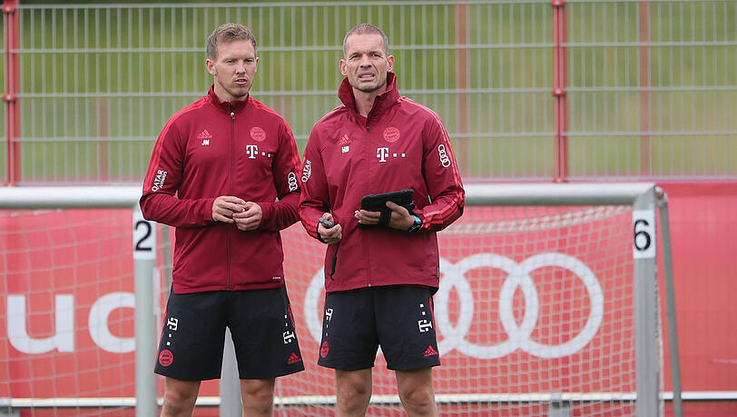 Nagelsmann (l.) mit Fitnesstrainer Holger Broich. Nagelsmann (l.) mit Fitnesstrainer Holger Broich.