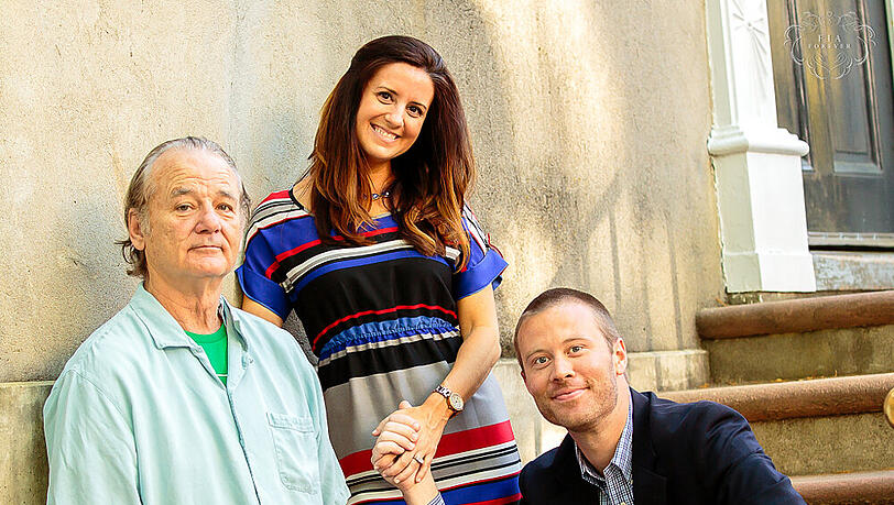 Bill Murray (l.) und das Verlobungspaar Ashley Donald und Erik Rogers Bill Murray (l.) und das Verlobungspaar Ashley Donald und Erik Rogers