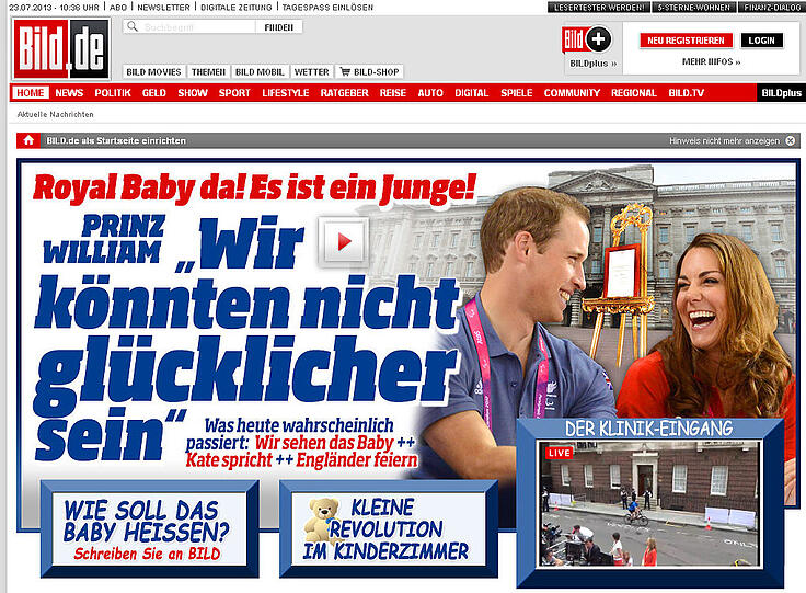Die BILD zitiert den frisch gebackenen Vater: "Wir könnten nicht glücklicher sein".