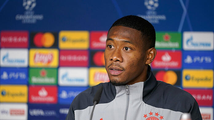 David Alaba bei der Pressekonferenz, auf der er die Bayern-Führung kritisierte.