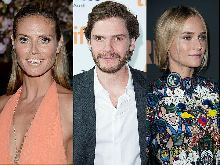 Heidi Klum (li.), Daniel Brühl und Diane Kruger sind gefragte Stars in den USA