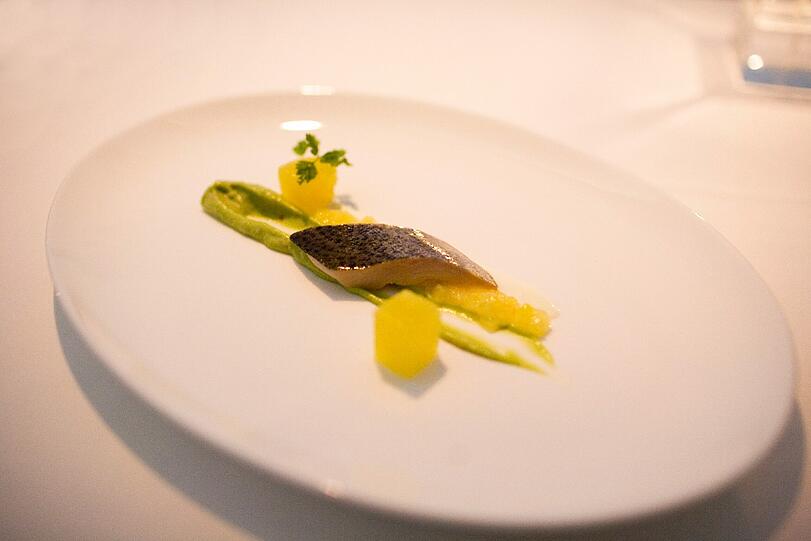 1. Gang: Forelle &ndash; Ceviche &ndash; Avocado &ndash; Ananas