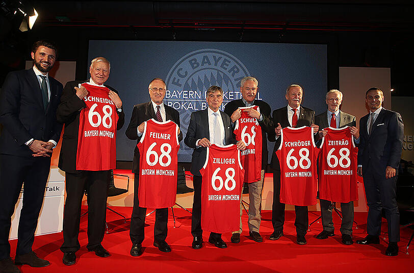 Einstimmung auf das großes Basketball-Pokal-Wochenende in München: Das Bankett in der Säbener Lounge der Allianz Arena.