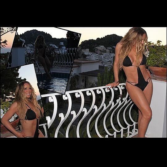 Pop-Diva Maria Carey im knappen Bikini.