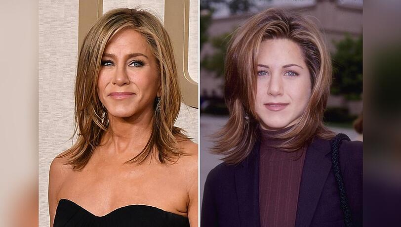 Damals und heute: Zwischen diesen beiden Bildern von Jennifer Aniston liegen fast 30 Jahre.