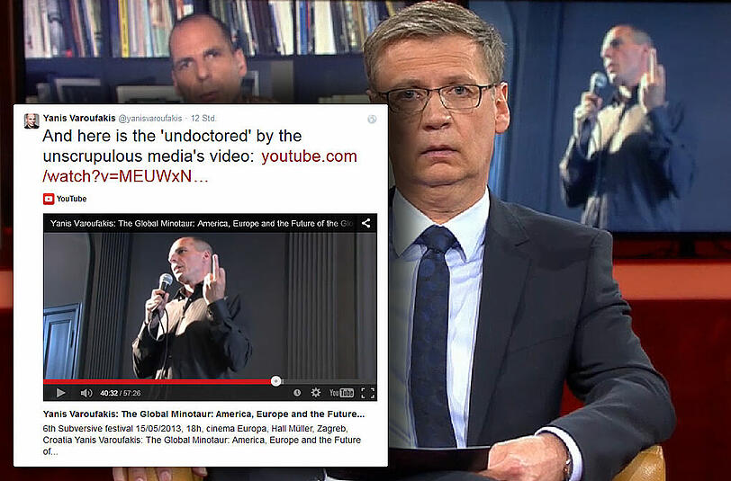 Neues Öl ins Feuer: Varoufakis postet das Stinkefinger-Video selbst bei Twitter. In voller Länge und MIT ausgestrecktem Mittelfinger. Die Frage ist: Warum?
