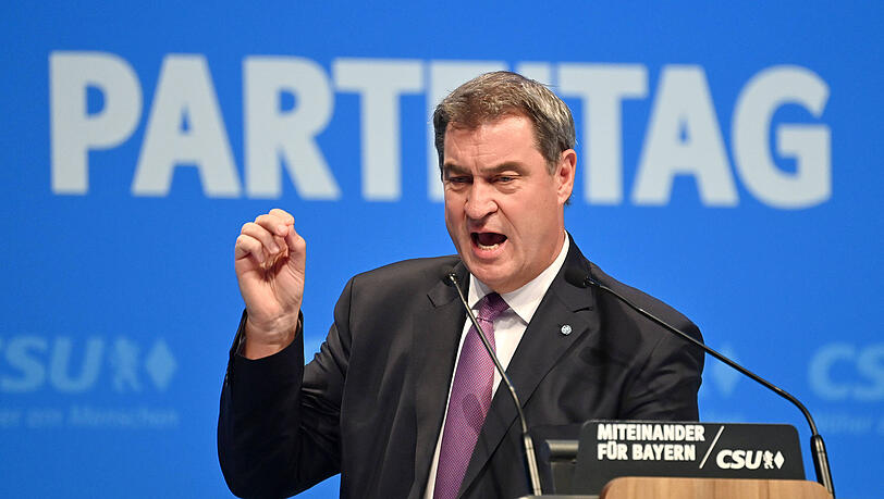Ministerpräsident Markus Söder während seiner Rede beim CSU-Parteitag