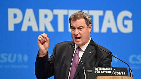 Ministerpräsident Markus Söder während seiner Rede beim CSU-Parteitag