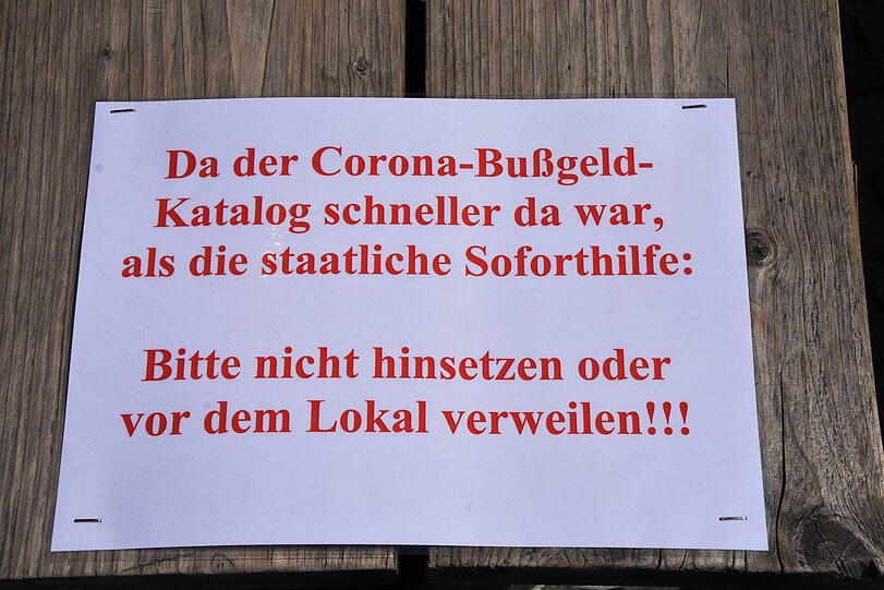Coronainformation eines enttäuschten Lokalbetreibers.
