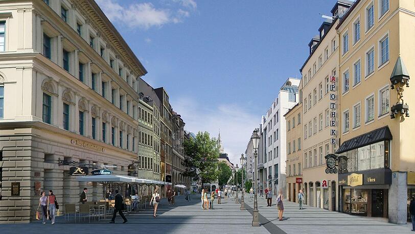 Ideal-Ansicht: Die Sendlinger Straße als Animation. Ideal-Ansicht: Die Sendlinger Straße als Animation.