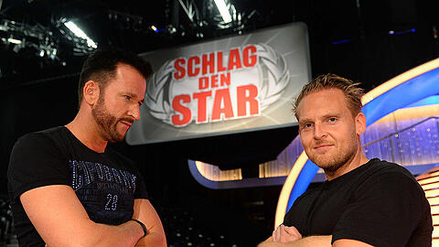 Axel Stein und Michael Wendler vor dem Duell bei "Schlag den Star"