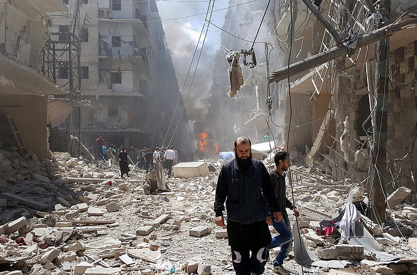 Trümmer, Leid, Schrecken: Menschen in der zerstörten syrischen Stadt Aleppo.