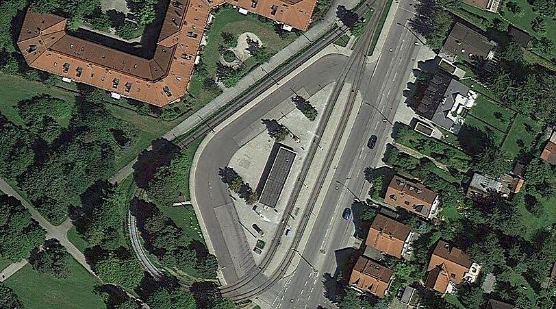 Graue Betoninsel: So sieht die Trambahnwendeschleife St.-Veit-Straße aus - noch.