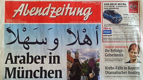 Das Titelblatt der AZ-Printausgabe von Freitag: Araber in München: Warum sie hier sind, wie viel Geld sie ausgeben, was ihre Kleidung über sie verrät.
