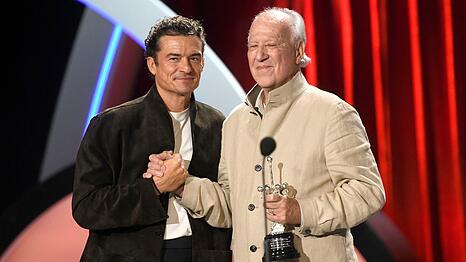 Orlando Bloom und Werner Herzog bei der Verleihung des Donostia Awards.