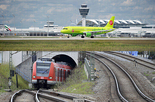 Zwei Orte, die für Mobilität stehen &ndash; und an denen doch nicht viel weitergeht: Der Flughafen (oben) bekommt vorerst keine dritte Startbahn &ndash; und die S-Bahn (unten) keine zweite Röhre. Aber das könnte sich doch noch ändern.