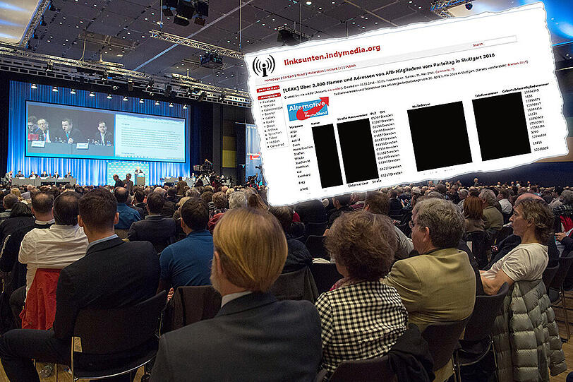 Ihre Namen, Adressen und Telefonnummern stehen jetzt im Internet: AfD-Delegierte während des Parteitags am Wochenende.