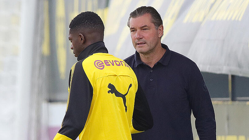 BVB-Sportdirektor Michael Zorc (rechts) und Supertalent Ousmane Dembélé.