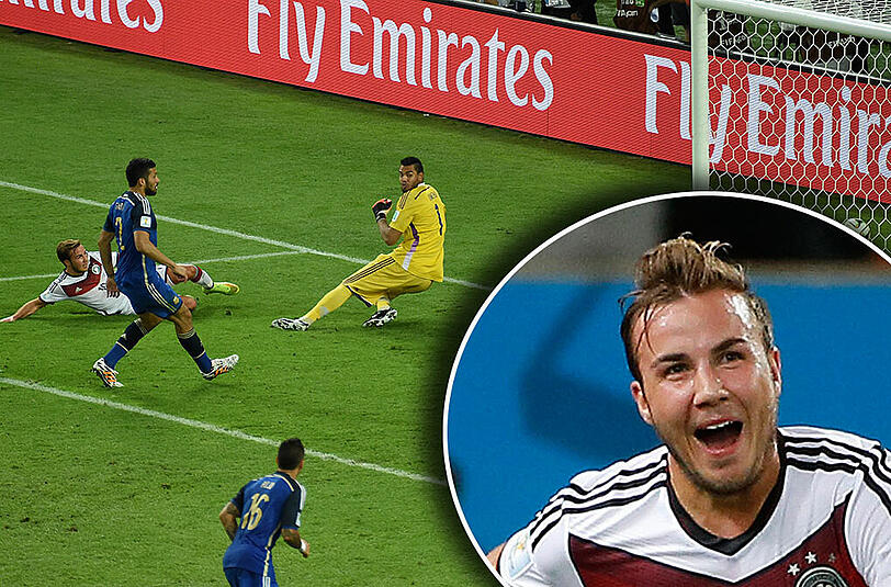 Deutschland ist Weltmeister! Hier erzielt Mario Götze das entscheidende Tor in der 113. Minute!