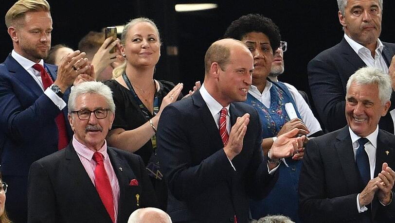 Prinz William bei der Rugby-WM in Frankreich.