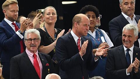 Prinz William bei der Rugby-WM in Frankreich.